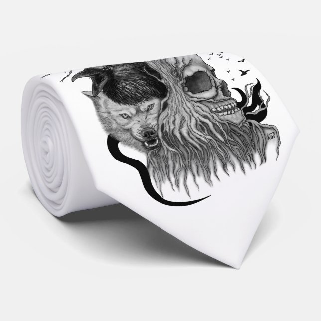 Varg och rak med Skull Slips (Rullad)