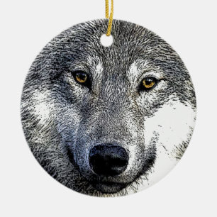 Varg Öga Artwork Julgransprydnad Keramik