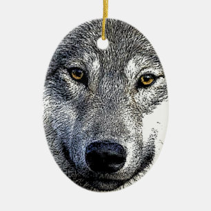 Varg Öga Artwork Julgransprydnad Keramik