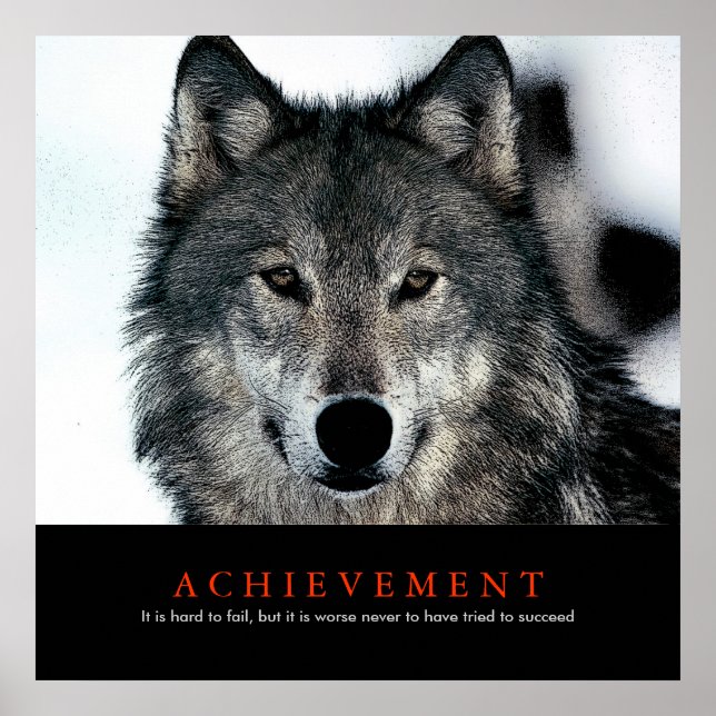 Varg Öga Motivational Achievement Poster (Framsidan)