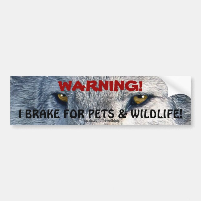 Varg Ögon Bumper Sticker  Wildlife Safety Bildekal (Framsidan)