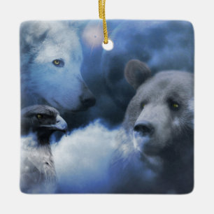 Varg, Ögon och Björnst jul-Helgdag Ornament