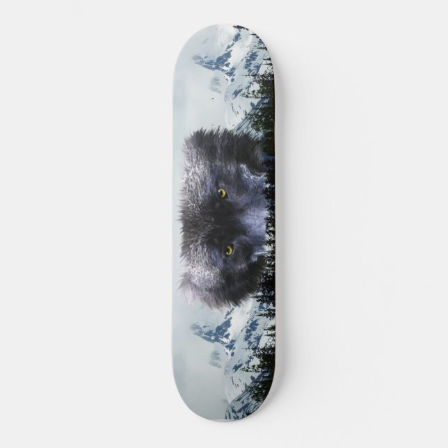 VARG ÖGON Wildlife & Mountains Old School Skateboard Bräda 18 Cm (Framsida)