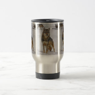Varg på klockatravel mug resemugg