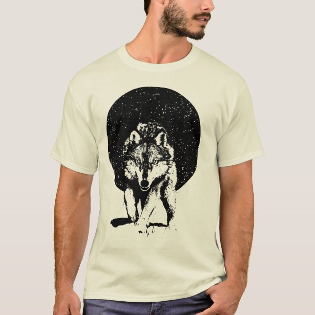 Varg på natten t shirt (Framsida)