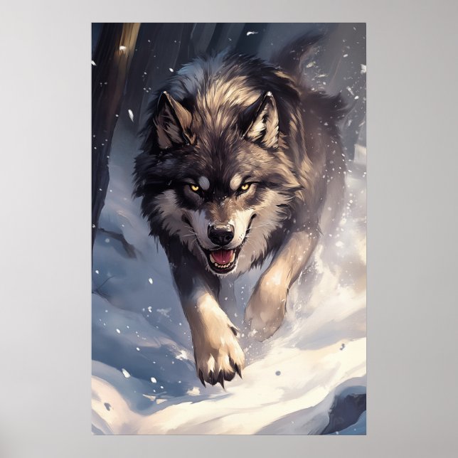 Varg på vintern poster (Framsidan)