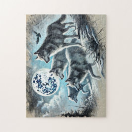 Varg Pack körs i Moonlight Pussel