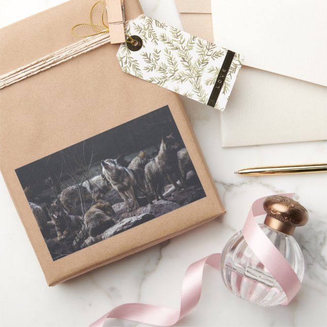 Varg Pack Rektangulärt Klistermärke (Gifting)