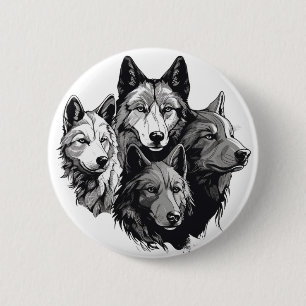 Varg Pack Tribal Graphic Black and White-Vargar Knapp
