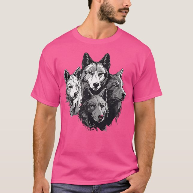 Varg Pack Varg Stencil Varg Family T Shirt (Framsida)