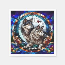 Varg Pair med fastsatt glasutseende Pappersservett