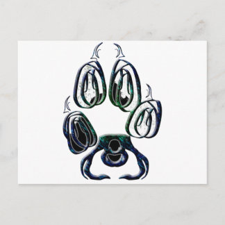 Varg Paw-utskrift Vykort