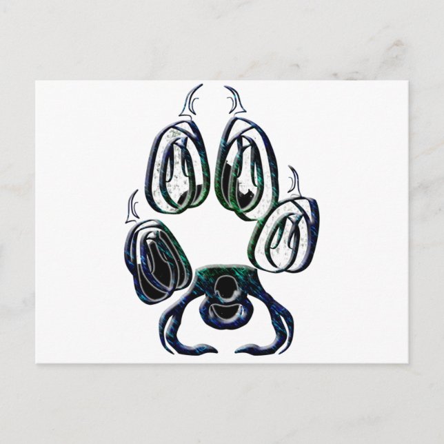 Varg Paw-utskrift Vykort (Framsida)