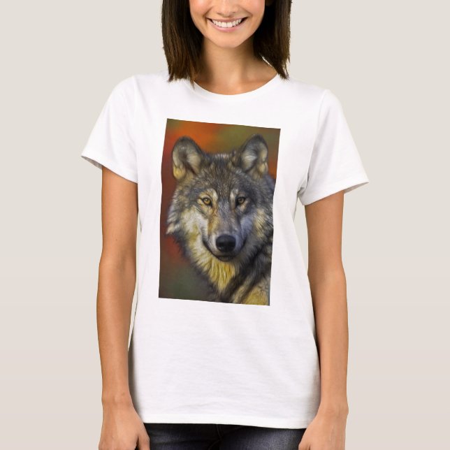 Varg Photographic Art Spirit Guide Animal Kärlek Tee (Framsida)