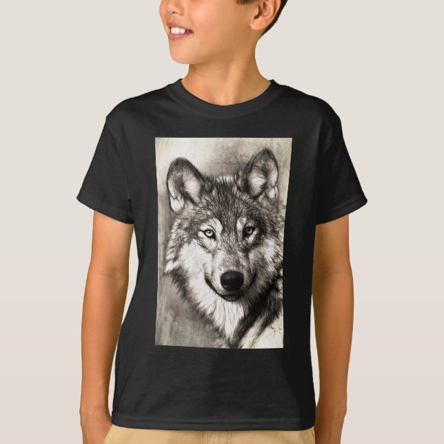 Varg Photographic Art Spirit Guide Animal Kärlek Tee (Framsida)