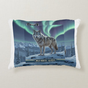 Varg Pillow 🐺 ❄️ Inhemska dekretet i norra Ljus Prydnadskudde