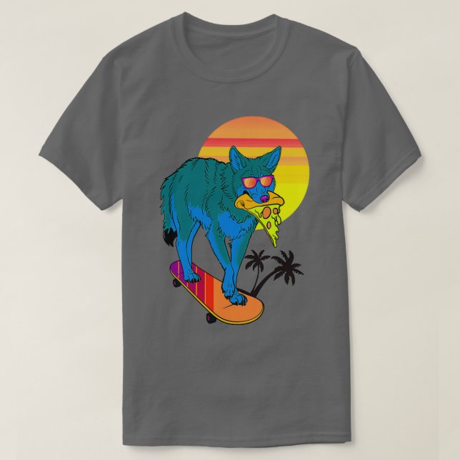 Varg Pizza och skateboarding T Shirt (Design framsida)