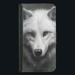 Varg Plånboksfodral För Samsung Galaxy S5<br><div class="desc">Illustration med ansikte i en vit varg. Digital konst i träkol stil tillverkad i Krita 5.1.5</div>