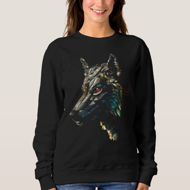Varg Polygon Artwork Animal Motif Varg T Shirt (Framsida)