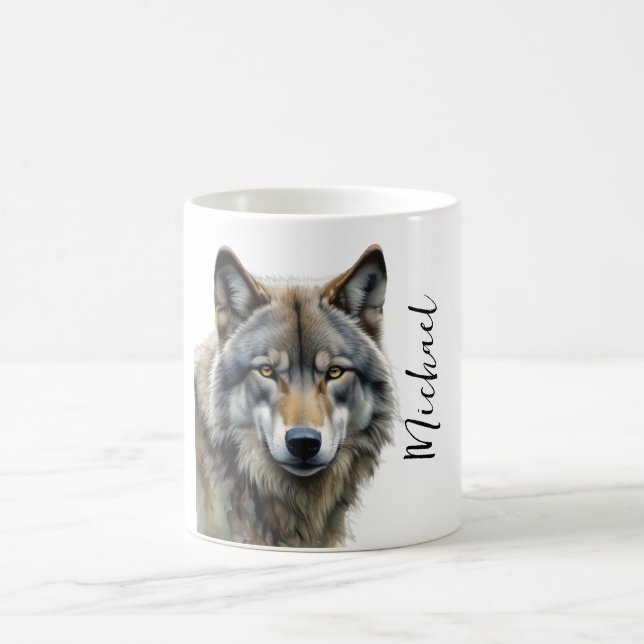 Varg Porträtt - handskrift av Anpassningsbarna Nam Kaffemugg (Center)
