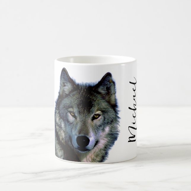 Varg Porträtt - handskrift av Anpassningsbarna Nam Kaffemugg (Center)
