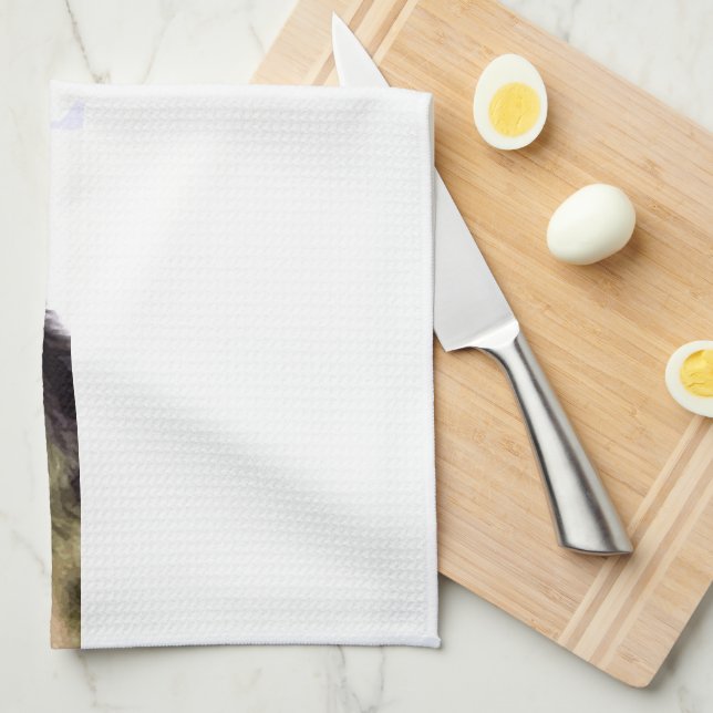 Varg Porträtt Kökshandduk (Vikt i Fjärdedel)