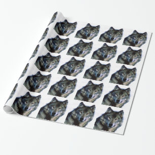 Varg Porträtt: Papper julklapp Presentpapper