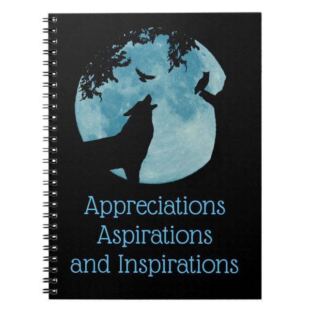 Varg, Raven Uggla och Måne Journal Anteckningsbok (Framsidan)