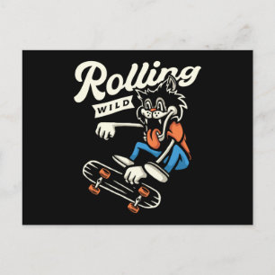 Varg Rolling Vild Skate Design Vykort