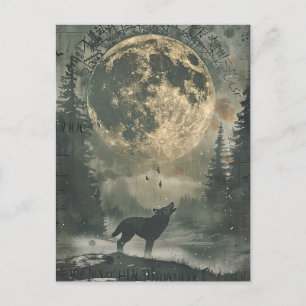 Varg Samhain Halloween-hälsningskort Helg Vykort