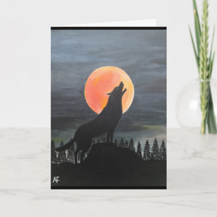 Varg Silhouette Painting av Alfred Fox Kort