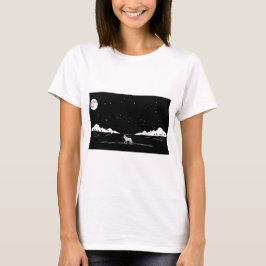 Varg Silhouette Starry Himmel Minimalist Design T Shirt