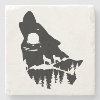 Varg Silhouette Stone Underlägg
