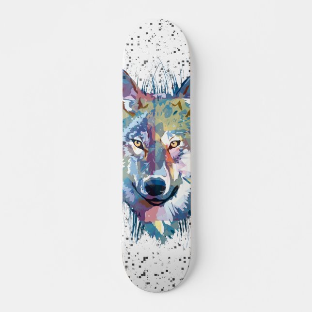 Varg Skateboard-däck | Färgstark Varg Mini Skateboard Bräda 18,5 Cm (Framsida)