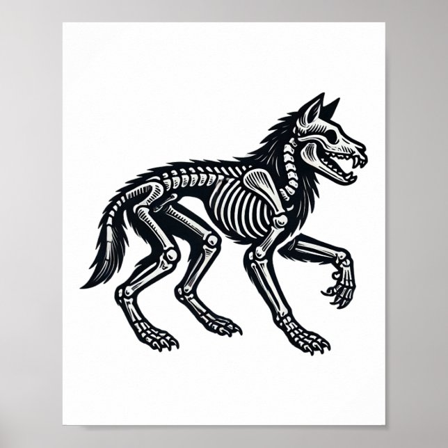 Varg Skeleton Halloween Poster (Framsidan)