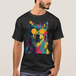 Varg solglasögon Djur Vilda djur färgglad varg T Shirt