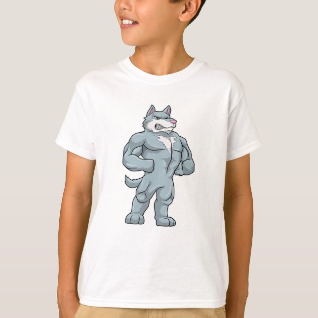 Varg som BodyBuilder extremt T Shirt (Framsida)