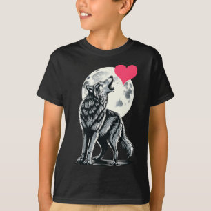 Varg som håller hjärta Alla hjärtans dag Söta varg T Shirt