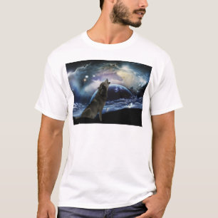 Varg som tjuter på månen t-shirt