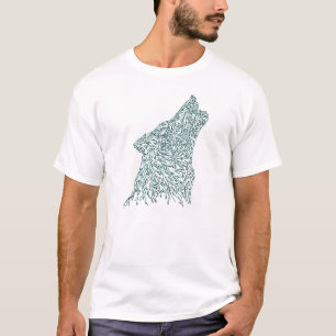 Varg som tjuter på månen t shirt