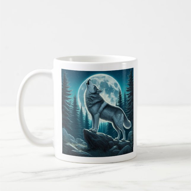 Varg som ylar kaffemugg (Vänster)