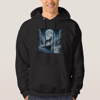 Varg som ylar på vintern hoodie