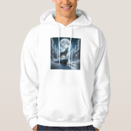 Varg som ylar på vintern hoodie