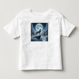 Varg som ylar på vintern t shirt