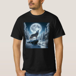 Varg som ylar på vintern t shirt