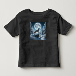 Varg som ylar på vintern t shirt