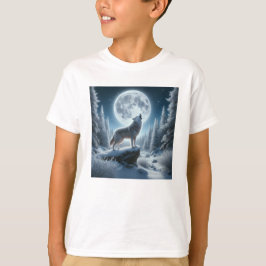 Varg som ylar på vintern t shirt