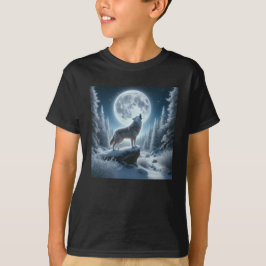 Varg som ylar på vintern t shirt