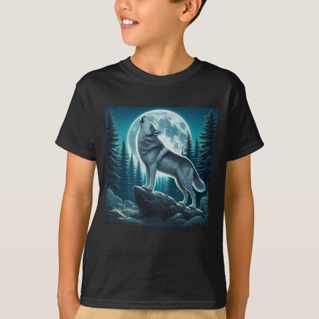 Varg som ylar t shirt (Framsida)