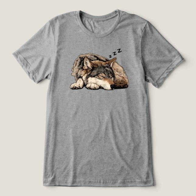 Varg sovande t shirt (Design Framsida)